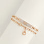 Dubbele Armband in Roségoud – Verfijning met Diamanten en Kelly-Sluiting