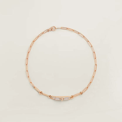 Dubbele Armband in Roségoud – Verfijning met Diamanten en Kelly-Sluiting